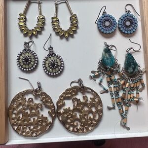 Elegant Gold and Silver Earrings Set Statement earrings